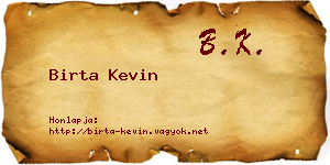 Birta Kevin névjegykártya